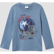 s.Oliver Longsleeve aus Baumwolle mit Print und Wendepailletten - blau - 104/110