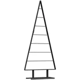 vidaXL Metall Weihnachtsbaum mit Ständer Schwarz 150 cm Stahl vidaXL