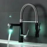 Timaco Wasserhahn Küche Gebürstetes Nickel Schwarz