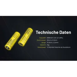 Nitecore NL2160HP 21700 6000 mAh 1 St.