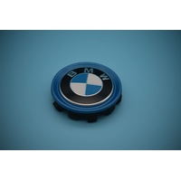 Original BMW Nabenabdeckung Nabendeckel Mittellochdeckel mit blauem Ring (4 Stck.)