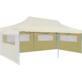 vidaXL Pop-up 3 x 6 m inkl. Seitenteile cremeweiß