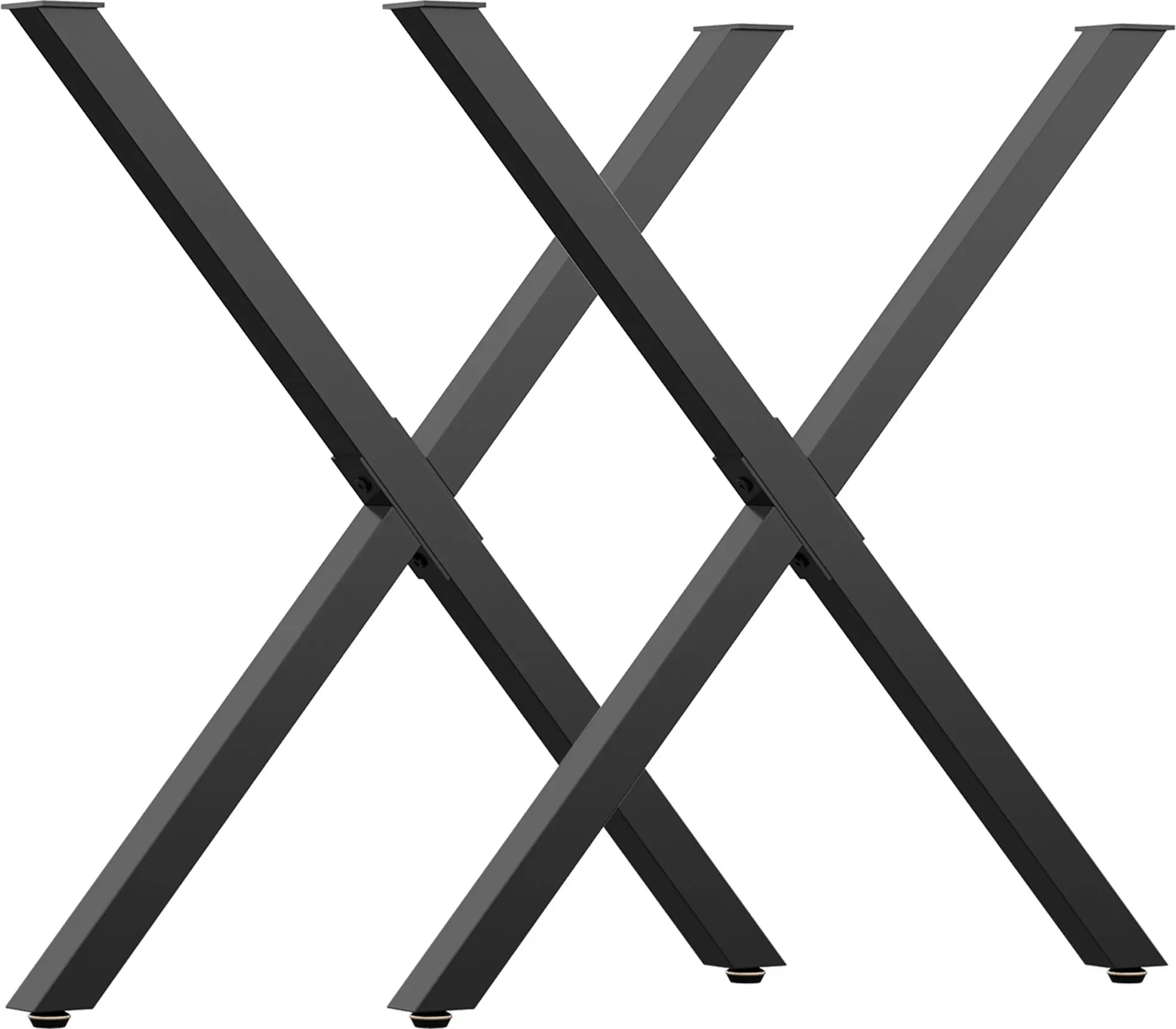 HOMCOM Set mit 2 Tischbeinen aus X-förmigem Stahl - 70L x 8B x 72H cm - Industriedesign   Aosom