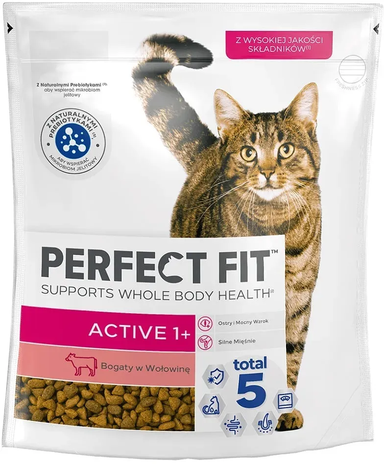 PERFECT FIT (Active 1+) 750g Reich an Rindfleisch – Trockenfutter für Katzen