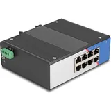 DeLock 80163 - Industrie Gigabit Ethernet Switch 8 Port RJ45 für Hutschiene