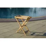 Möbilia Serviertisch Teak natur klappbar 60x40 cm - beige