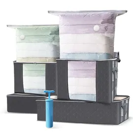 VOUNOT Aufbewahrungstasche 9er Set 4-tlg. grau