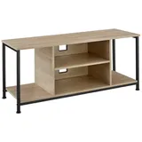 Tectake tectake® TV-Regal, Industrial Style, 4 offene Fächer, verstellbarer Einlegeboden und Kabelaussparungen, 110 x 40 x 50,5 cm