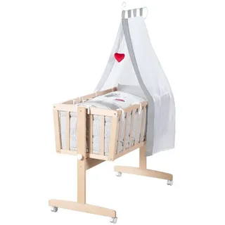 roba® Babybett Komplettwiegenset, mit Rollen inkl. Bettausstattung & Himmel