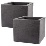 BigDean Pflanzkübel 39 x 39 x 33 cm Anthrazit