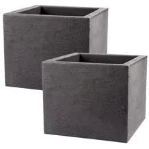 BigDean Pflanzkübel 39 x 39 x 33 cm Anthrazit