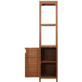 Mendler Teak-Regal HWC-M84, Badschrank Badregal Badezimmer, hochwertiges B-Grade-Teak (Kernholz, 20-30 Jahre), 180x40cm