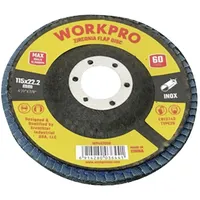 WorkPro WP407550 Fächerschleifscheibe Durchmesser 115 mm Bohrungs-Ø 22.2 mm