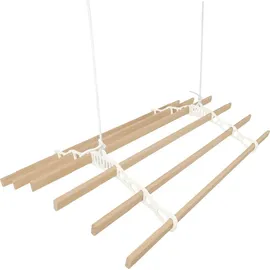 MonsterShop 6-Latten-Wäscheständer 1,2 m elfenbeinfarben
