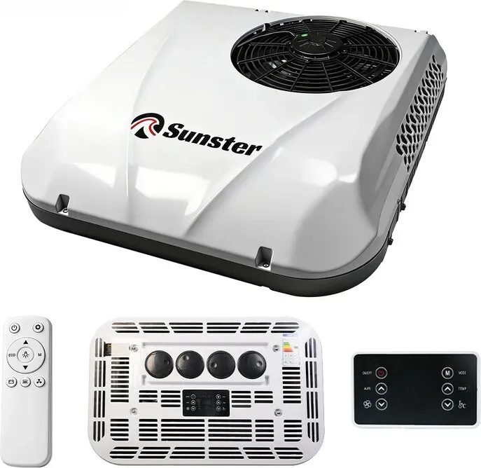 SUNSTER12V/24V Dachklimaanlage für Wohnmobile – Kühlung für Wohnmobile, LKWs, Wohnwagen & mehr – Einfach zu installierende DC-Dachklimaanlage