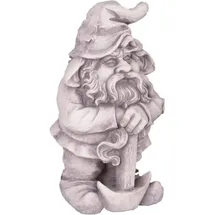 deluke Gartenfigur THEO Zwerg Kunststoff Weiß 39x19x22cm Gartendeko Outdoor Figur