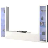 Home Affaire Wohnwand "Maruska", weiß (weiß hochglanz, weiß hochglanz), B:260cm H:180cm T:30cm, Holzwerkstoff, Kastenmöbel-Sets, Wohnwand