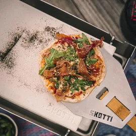 Skotti Pizzastein 24 cm Edelstahl/Stein beige