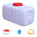 YZRXD Wasserkanister mit Hahn Wasserbehälter Trinkwasser Behälter 25-200L Kunststoff Camping Wassertank für Outdoor RV Van Garten Küche Auto(Size:110L,Color:weiß)