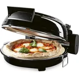 GOURMETmaxx Elektrischer Pizza-Ofen | Bis zu 420°C - Mit Pizzastein, Temperatureinstellung & 30min. Timer | Der Minibackofen ist ideal zum Backen von Pizza, knusprigen Brot und mehr | 1800W [⌀ 30 cm]