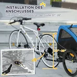 Faltbarer Hundeanhänger Mit Reflektoren, Netzfenster, Rädern, Tür Und Signalfahne, Für Hunde Bis 20 Kg, 138x70x89 Cm, Blau.