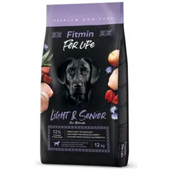 FITMIN Dog For Life Light & Senior Futter für erwachsene und ältere Hunde 12kg