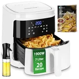 Aigostar Heißluftfritteuse White Cube 7L XXL weiß