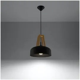 Sollux Lighting Casco 3-flg. E27 40 cm schwarz/natur Holz