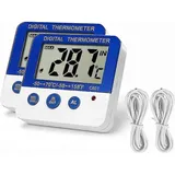 2er-pack Kühlschrank-gefrierschrank-thermometer, Min/max-speicherfunktion, Hoch-/niedrigtemperatur-alarme