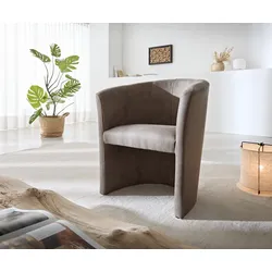 Cocktailsessel Pieder Vintage Taupe gepolstert Vintage Optik