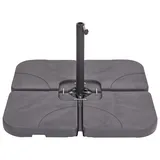 Beliani Schirmständer Beschwerungsplatten Kunststoff 52 x 52 cm Schwarz