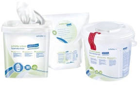 Schülke wipes safe&easy Desinfektionstücher, Feuchttücher für den Einsatz von schülke safe&easy Spenderbox, 1 Rollen = 111 Tücher, "bag system"