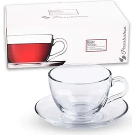 Pasabahce Teetasse mit Untertasse 0,2 l Transparent 6 St.