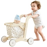 Labebe Lauflernwagen holz, 2-in-1 Verwendung als Laufwagen, Gehfrei Lauflernhilfe Baby/Lauflernhilfe Holz/Gehhilfe Holz/Baby Lauflernwagen Holz