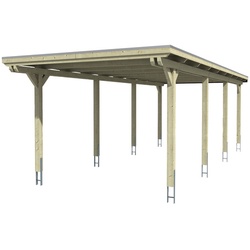 SKANHOLZ Carport »Emsland«, BxT: 354 x 846 cm, Firsthöhe: 238 cm, unbehandelt - beige