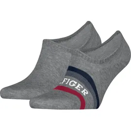 Tommy Hilfiger Füßlinge »TH MEN FOOTIE 2P HILFIGER TAB« 2er-Pack, mit Anti-Rutsch Technologie grau