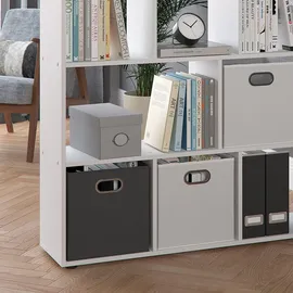 Vicco Raumteiler Pilar Bücherregal Standregal Büroregal 12 Fächer Weiß, 131.6 x 143 cm
