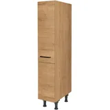 Nobilia Apothekerschrank Structura, Eiche, Metall, Holzwerkstoff, 4 Fächer, nur wie online abgebildet bestellbar, 30x168x58 cm, Blauer Engel, Pefc, Goldenes M, Made in Germany, DGM-Klimapakt, Küchen, Küchenmöbel, Küchenschränke, Apothekerschränke