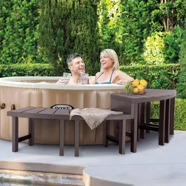 Intex Beistelltisch 2 x 60 cm + 2 x 42 cm dunkelbraun 2,21 m