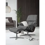 Stressless Stressless® Relaxsessel »Reno«, mit Cross Base, Größe S, M & L, Holzakzent Braun grau