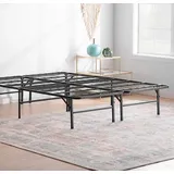 Linenspa Metallbett mit Lattenrost – Klappbett – 33 cm Stauraum unter Bettgestell – Montage in 5 Minuten – Bett 160x200 cm, Schwarz