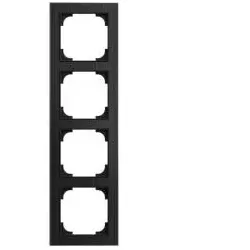 Busch-Jaeger Abdeckrahmen 4-fach, Busch-art linear® (Glas schwarz strukturiert)