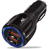 Maclean Brackets Maclean MCE478 2-Fach USB Ladegerät Zigarettenanzünder Quick Charge 3.0 Schnellladung KFZ 1xQC3.0 5V/3A, 9V/1.8A, 12V/1.6A 1x 5V/3.1A Autoladegerät (Schwarz)