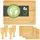 Dune Design 4 Personen Raclette Teller Set Holz - 30x22cm Pfännchen Untersetzer mit Spachtel
