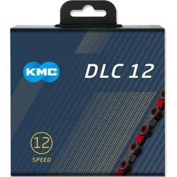 KMC Kette DLC12 12-fach. 126 Glieder Missing Link. 1/2x11/128. schwarz/rot ROT No Size