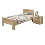 58 aufm Kessel KINDERZIMMER SET Keelia Eiche Melamin mit Bett 90x200 und Nachtkonsole