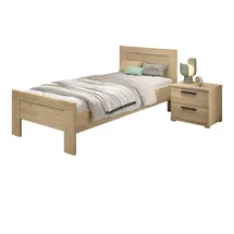 58 aufm Kessel KINDERZIMMER SET Keelia Eiche Melamin mit Bett 90x200 und Nachtkonsole