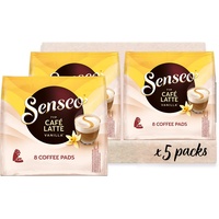 Senseo Pads Café Latte Vanilla, 40 Kaffeepads, 5er Pack, 5 x 8 Getränke, 460 g