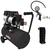siwitec Kompressor Flüsterkompressor 750W Set mit 10m Druckluftschlauch, Druckluft-Reifen, 750 W, max. 8,00 bar, 24,00 l