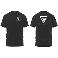 STAHLWERK T-Shirt Schwarz Größe XXXL Kurzarm-Hemd mit Logo-Print aus 100% Baumwolle